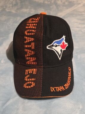 Black and Orange Embroidered Baseball Cap with Blue Jay Logo